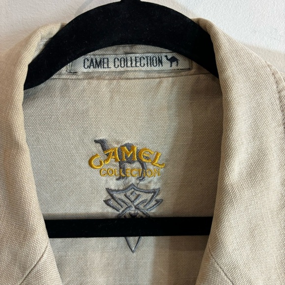 CAMEL COLLECTION Sz 50 Blazer Partially Lined Shoulder Pads Patch Pockets - Picture 8 of 12